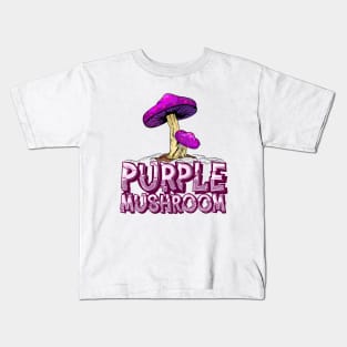 Purple Mushroom Kids T-Shirt